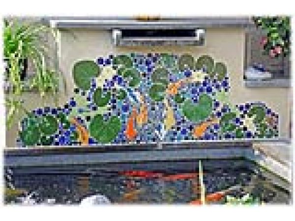 Lily / koi pond mosaic tiles